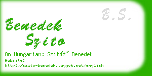 benedek szito business card